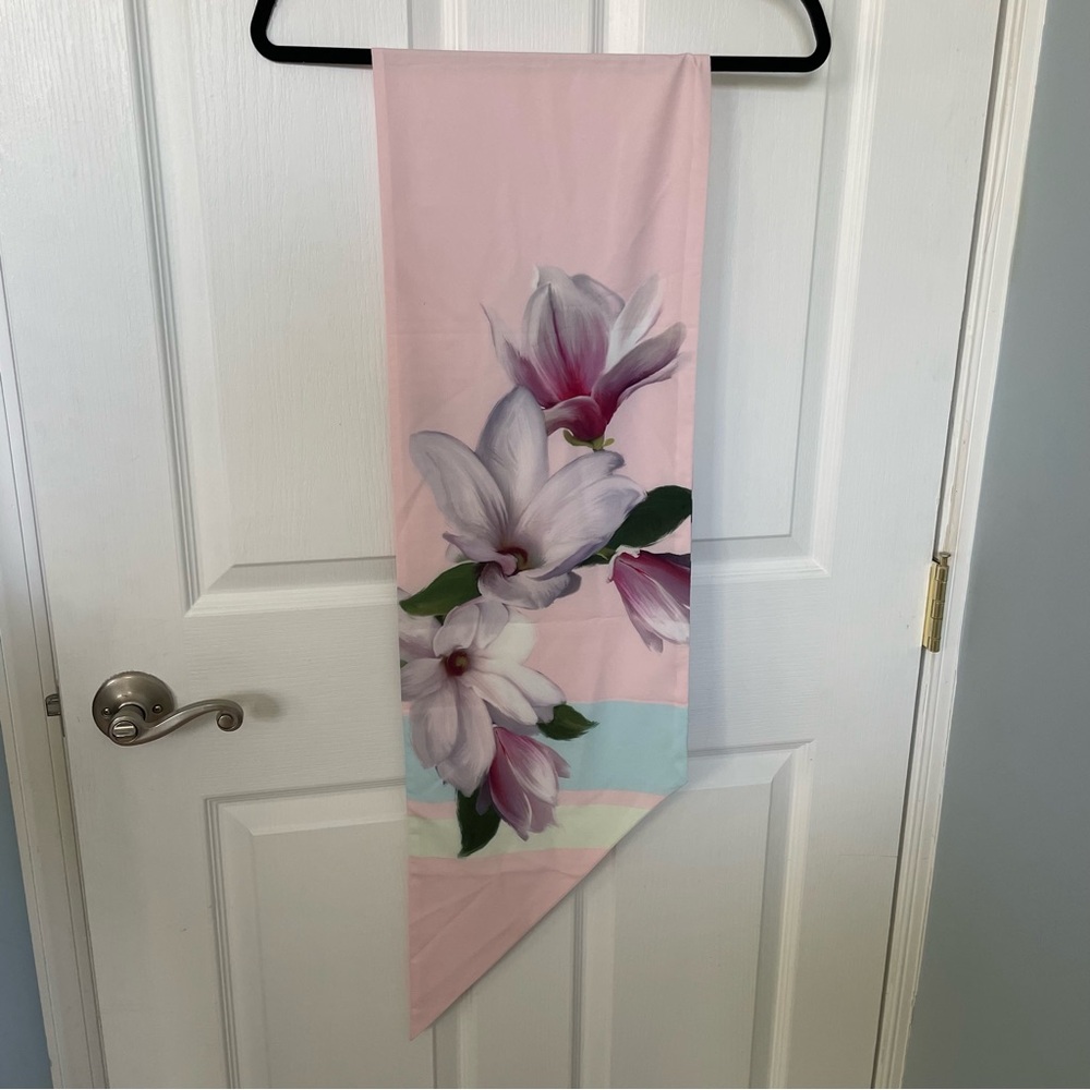 Ted Baker pink floral printed long scarf